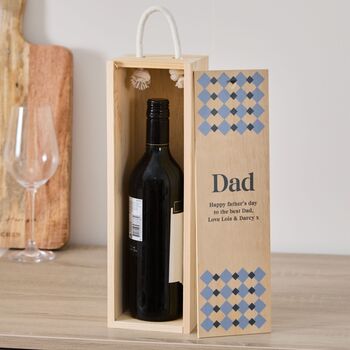 Personalised Blue Checkered Father's Day Drinks Box, 3 of 3