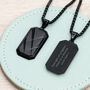 Personalised Men’s Contemporary Black Dog Tag Necklace, thumbnail 1 of 12