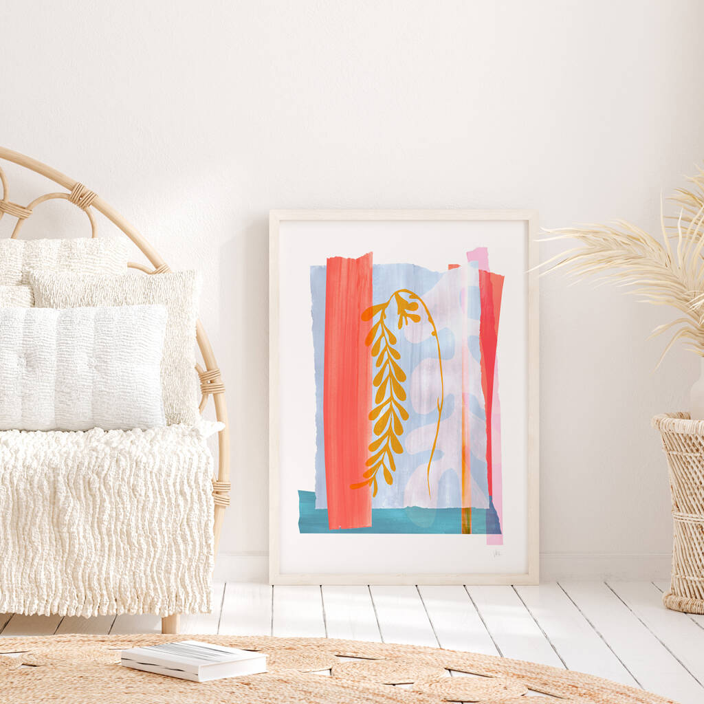 Pastel Abstract Leaf Art Print, 1 of 7
