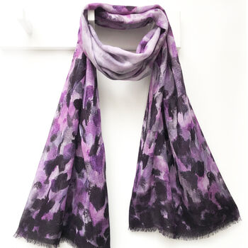 Pink Plum Print Floral Scarf Gift Boxed With Card, 3 of 7