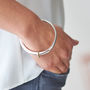 Eclipse Oval Solid Silver Chunky Bangle, thumbnail 4 of 7