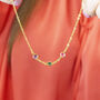 Mini Gold Plated Family Birthstone Link Necklace, thumbnail 1 of 6