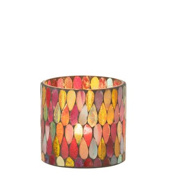 Ruby Teardrop Mosaic Glass Tealight Holder, 2 of 6