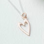 Sterling Silver Open Heart Necklace, thumbnail 2 of 3