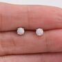 Minimalist White Opal Stud Earrings, thumbnail 3 of 10