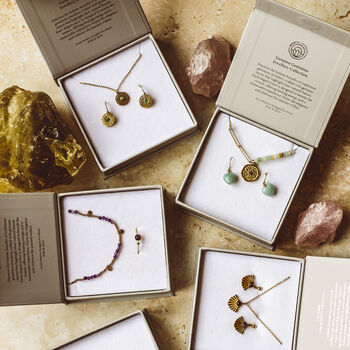 Green Aventurine Mandala Gemstone Gift Set – 18 K Gold Plated, 3 of 3