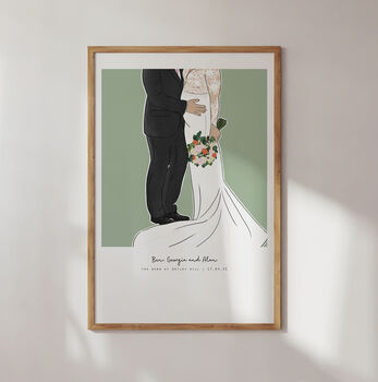 Bespoke Hand Illustrated Wedding Print, Unframed, 3 of 5