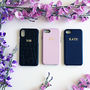 Navy Pu Leather Embossed Phone Case, thumbnail 9 of 10
