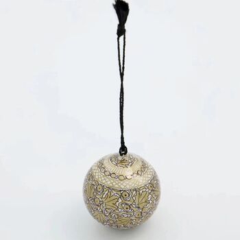 Set Of Two Gold Painted Papier Mâché Bauble, 2 of 4