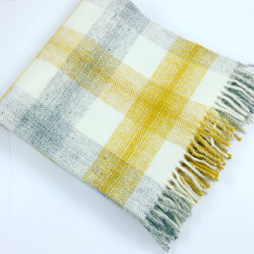 Pure Wool Check Blanket By Glenstocken Herb and Plant Co
