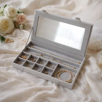 Personalised Luxury Grey Jewellery Box Gift For Her, 2 of 12