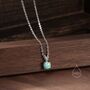 Tiny Aqua Green Opal Pendant Necklace, thumbnail 7 of 11