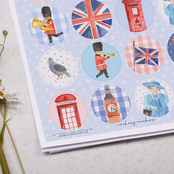 Traditional London, Queen Circle Sticker Sheet, 2 of 2