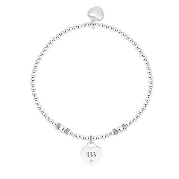 Angel Numbers 333 Silver Plated Beaded Bracelet, 2 of 3