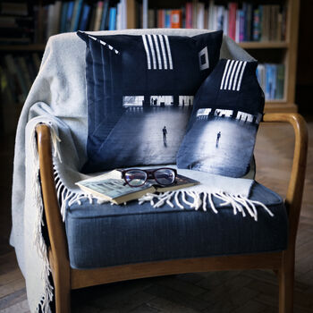 Industrial Design Hot Water Bottle – Velvet Cover With Architectural Print, 3 of 5