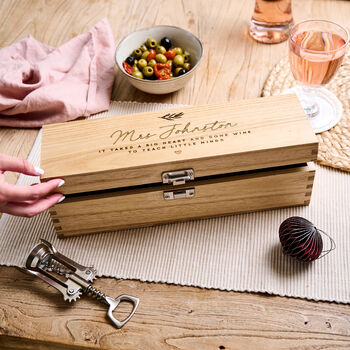 Personalised Thank You Teacher Wine Box, 2 of 3