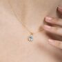 Blue Topaz Necklace In Sterling Silver And Gold Vermeil, thumbnail 9 of 10
