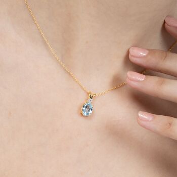 Blue Topaz Necklace In Sterling Silver And Gold Vermeil, 9 of 10