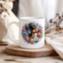 Personalised Black And Tan Dachshund Floral Summer Dog Wreath Gift Keepsake Mug, thumbnail 1 of 2