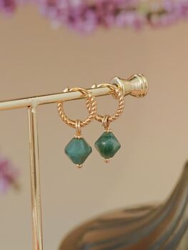 Aurora Rhombus Ocean Agate Earrings, 3 of 8