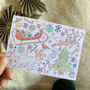 Kid's Christmas Colouring Postcards, thumbnail 1 of 6