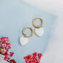 Mother Of Pearl Heart Charm Hoops, thumbnail 3 of 5