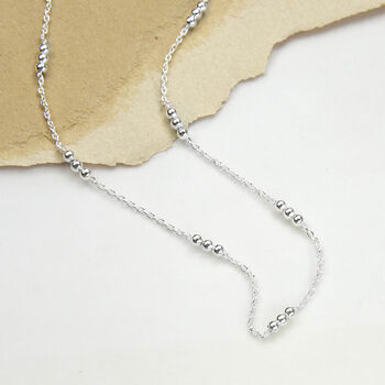 Sterling Silver Triple Ball Necklace, 2 of 3