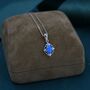 Vintage Style Tiny Blue Opal Pendant Necklace, thumbnail 3 of 12