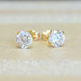 9ct White Gold Cubic Zirconia Stud Earrings, thumbnail 3 of 6