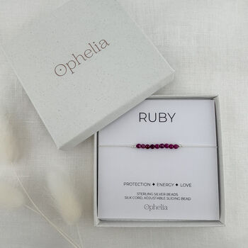 Ruby Silk Bracelet July Birthstone Jewellery, 4 of 6