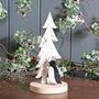 Freestanding Penguin And Christmas Tree Decoration, thumbnail 1 of 2