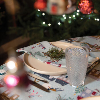 Luxury Designer Christmas Napkin Sets Snowy Day, 3 of 3