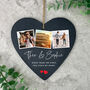 Personalised Couples Photo Slate Heart Hanging Decoration 15 X 16cm, thumbnail 1 of 7