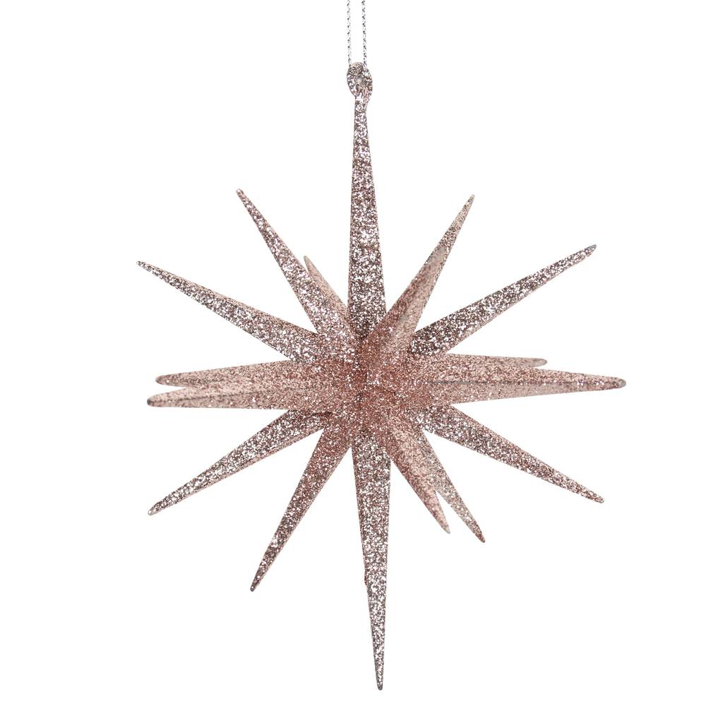 Blush Pink Glitter Star Christmas Decoration By The Christmas Home ...