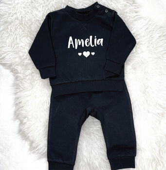Personalised Name With Heart Baby Jogger Set, 7 of 7