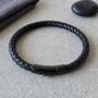 Leather Clasp Bracelet Black, thumbnail 2 of 9
