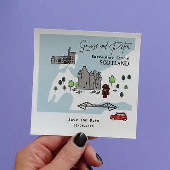 Illustrated Venue Photo Style Wedding Save The Date, 3 of 7