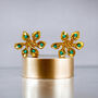 Gold Turquoise Earrings, thumbnail 1 of 4