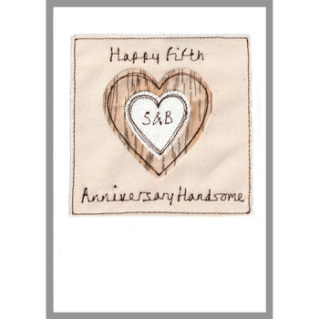 Personalised Wood 5th Wedding Anniversary Card, 7 of 7