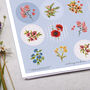 Blue Floral Circle Sticker Sheet, thumbnail 2 of 2