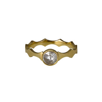 Double Edge Scallop Diamond Ring, 2 of 3