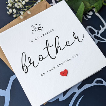 Personalised Handmade Birthday Card For Special Brother, 3 of 4