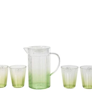 Plastic Ribbed Jug And Cups Set Five Pcs, 2 of 2