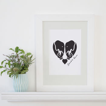 Personalised Elephant Love Print, 2 of 2