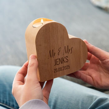 Personalised Heart Candle Wedding Or Anniversary Gift, 3 of 5