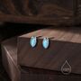 Sterling Silver Blue Opal Marquise Stud Earrings, thumbnail 1 of 11