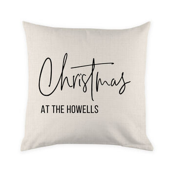 Personalised Christmas At The X Cushion Cover, 2 of 5