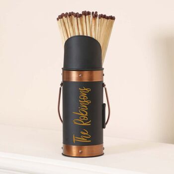 Personalised Extra Long Fireside Matches And Holder, 7 of 10