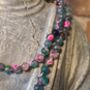 Pink And Green Crystal Mala Beads Necklace With Tassel, thumbnail 4 of 7