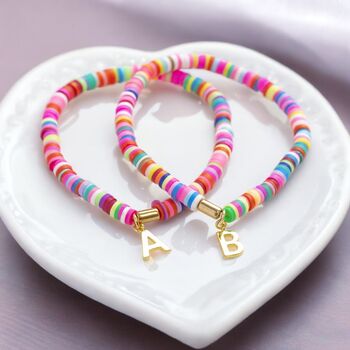 Personalised Multi Coloured Disc Stretch Bracelet, 2 of 8